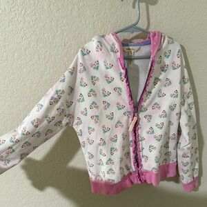 Matilda Jane White Hoodie with Pink Trim